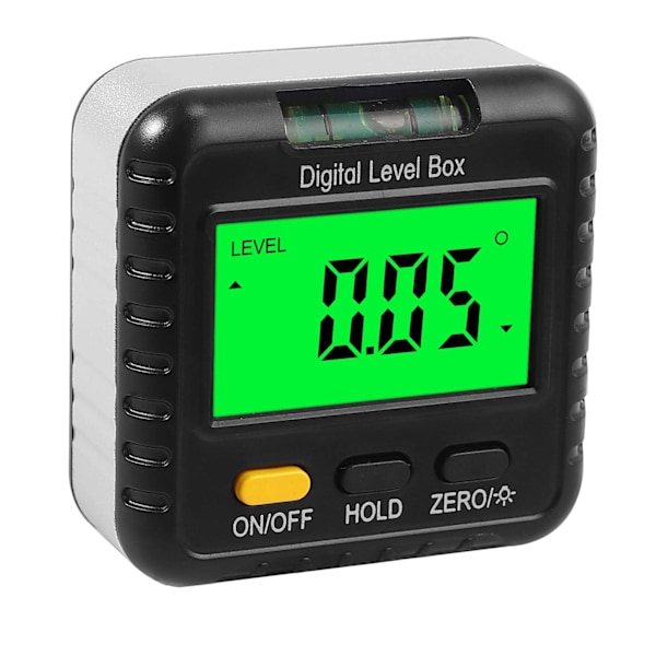 Digitaalinen kaltevuusmittari Digitaalinen tasokotelo Taustavalaistulla LCD-kulmaetsin Magneettijalusta Kulmamittaustoiminto