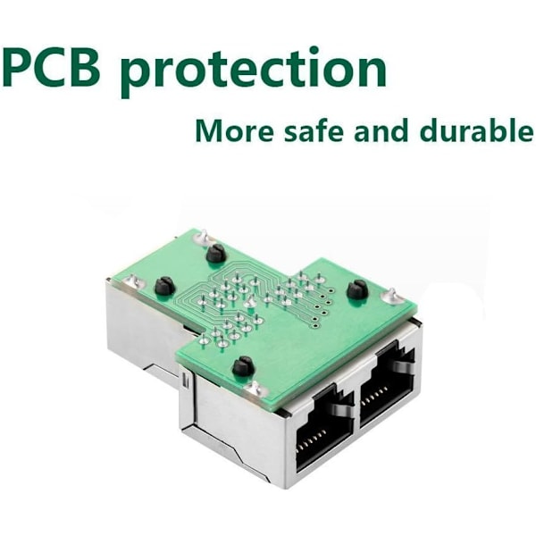 RJ45-kobling, RJ45 1 hunn til 2 hunn, RJ45-kontaktdeler, Ethernet Cat 5 / Cat 6 /Cat 7 Ethernet LAN-kabelforlenger (1 par)