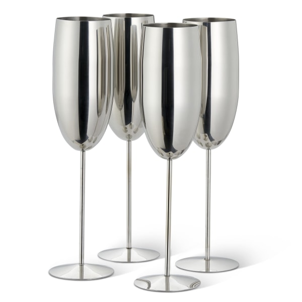 rustfrit stål champagneglas champagne & prosecco glas - sølv