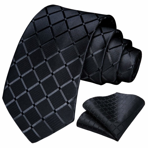 Slipsnäsduk för män med rutig slips och fyrkantig set B