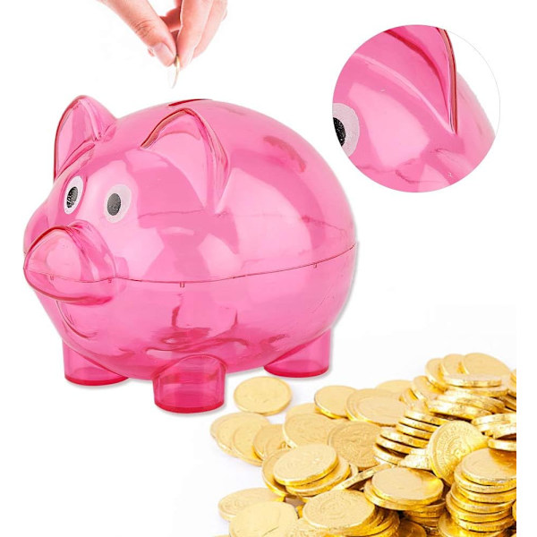 Söt sparbössa, kreativ färgad sparbössa för barn, söt tecknad grisformad sparbössa heminredning, bästa julklappar födelsedagspresenter (rosa)