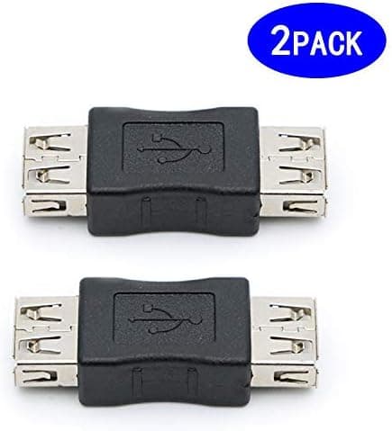 2-pak USB 2.0 AF/AF stik Type A hun til Type A hun adapter konverter kompatibel med bærbar computer harddisk printer kamera