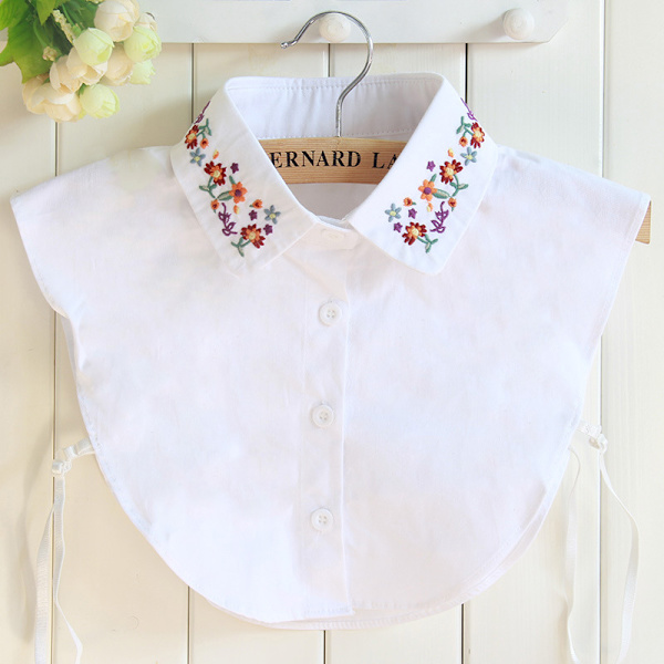 Falsk Krage Avtakbar Bluse Dickey Krage Halv Skjorte Faux Falsk Krage for Kvinner & Jenter Favoritter, Hvit
