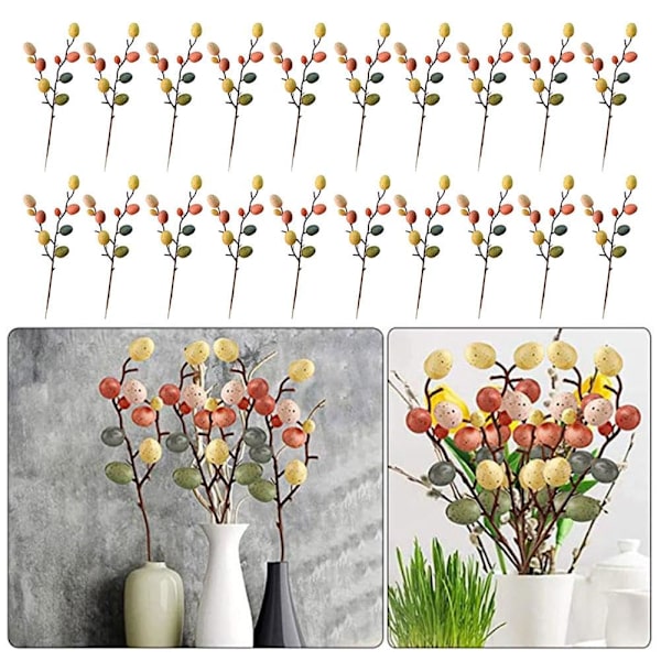 Påskägg Gren Dekoration Konstgjorda Blommor Gren Färgglad Skum Blomma för Hem Gren Påsk Dekoration Skum