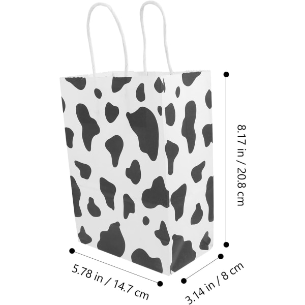 Cow Print Bags 12pcs  Kraft Paper Grocery Bags Retail Kraft Bags Gift Bag Farm Party Favor Bags Baby Supplies Gift Bags Shopping Party Bag