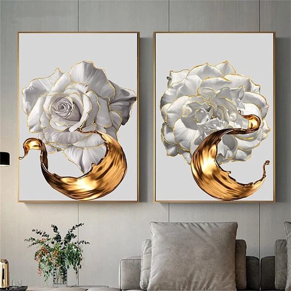 Modern minimalistisk blommig väggkonst affisch set om 3 konstverk canvas målningar utskrifter bilder heminredning för vardagsrum estetisk sovrumsdekor oramad 30*40cm