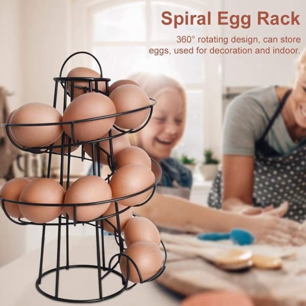 Spiralformad äggställ Ägg Metall Displayställ Korg Ägg Dispenser Ägghållare
