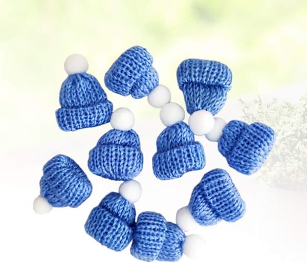 10 kpl mini joulupukkihattua Blue
