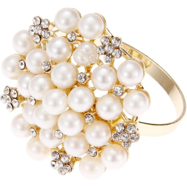 6 Stk Perleservietring med perle