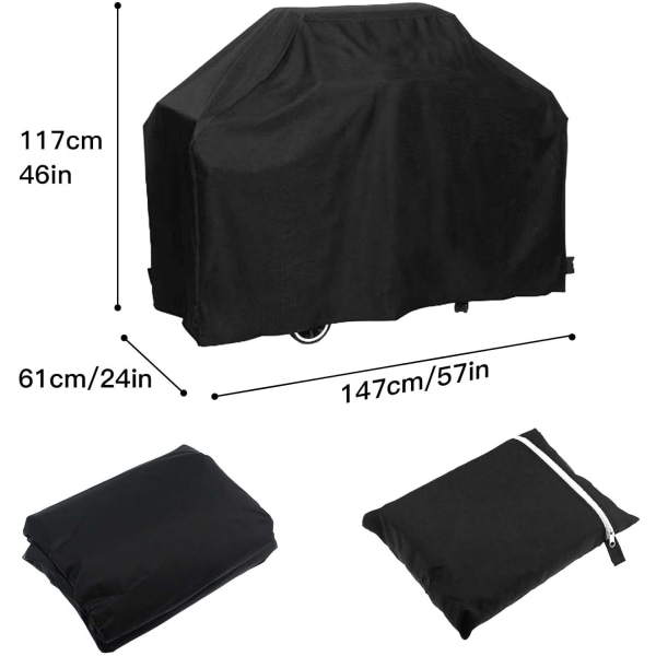 Barbecue Cover, Barbecue Protective BBQ Cover, Grill Cover Anti-Wind/Anti-UV/Anti-Water/Anti-Moisture/Dustproof 147x61x117cm