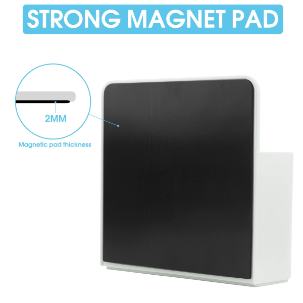 Magnetisk penneholder Magnetisk markørholder Whiteboard penneholder Organizer med stærk anisotrop magnetpude (hvid) White