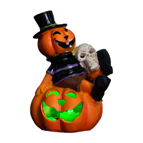 Græskarformet lanterne - Kranie LED græskarstatue lanterne Halloween græskar lanterne LED natlys, græskar telys 2