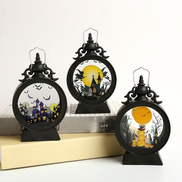 Halloween Gresskar Slott Dekorativ Lampe LED Lys Hagedekorasjon, Gresskar