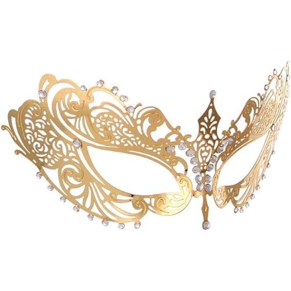 Maske for kvinner, svart venetiansk maske for Mardi Gras, Halloween, ball, fest, kostymetilbehør, gull