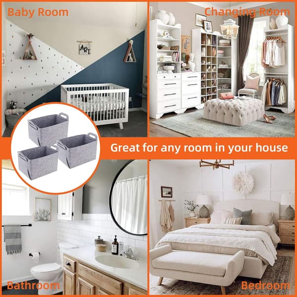 3 kpl huopa säilytyslaatikkoa (vaaleanharmaa) light gray