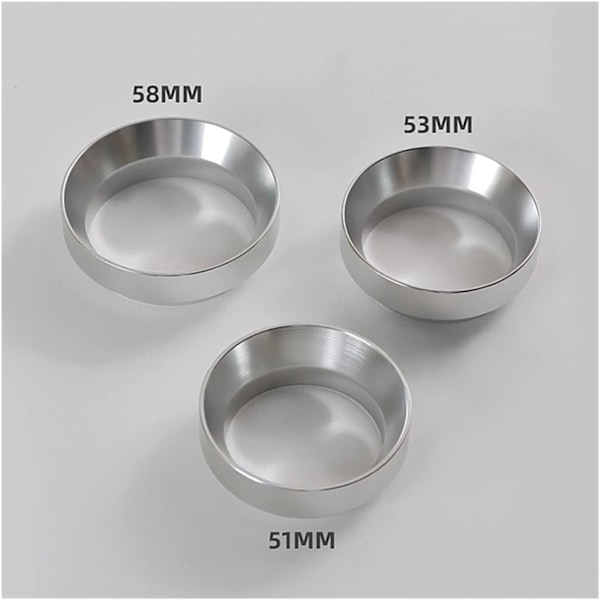 51/53/58mm Kahvinkeitin Kahvijauhe Rengas, Lento Pöly Rengas, Mylly Kahvijauhe Rengas Kahva, Kangas Annostus Rengas, Kahvi Työkalut(Hopea,58mm)
