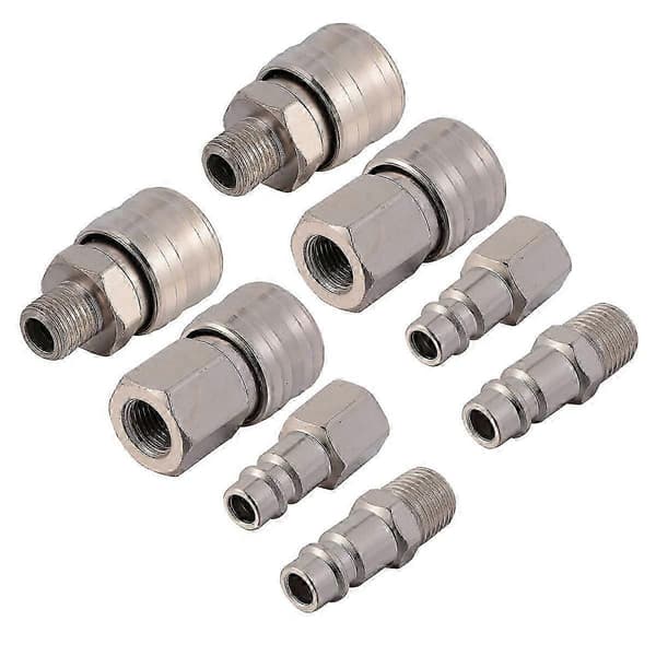 Kompressortillbehör Luftkopplingar 1/4 NPT Luftkoppling Högflödeskoppling 1/4 Luftkopplingsplugg Luftkopplingar Adaptrar