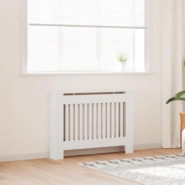 vidaXL Radiatorskjuler MDF 112 cm Hvid