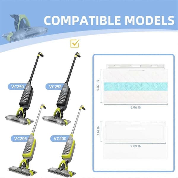 6 stk. erstatningsmoppeputer for dampmopp S1000UK Pocket Mop, vaskbare og gjenbrukbare mikrofiberputer