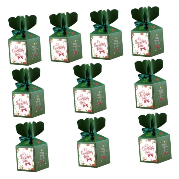 10 kpl laatikoita suklaalahjarasia aapple lahjapaperirasiat lahjoihin joulupukin lahjaherkkuherkkupaperilaatikot karkkipaperirasia Vihreä