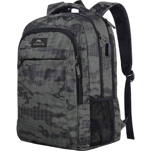 Liikematkareppu  Matkalaukku Rucksack USB-latausportilla Vedenkestävä Rucksack Päiväreppu , Sininen Camouflage-45*30*20cm Blue