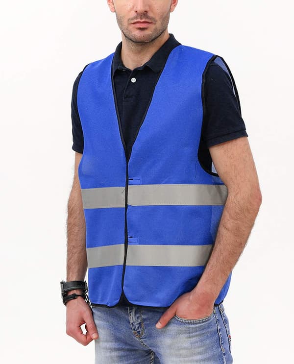 Reflekterende sikkerhedsvest til voksne, slidstærk, fluorescerende, grå (10 stk.) Blue