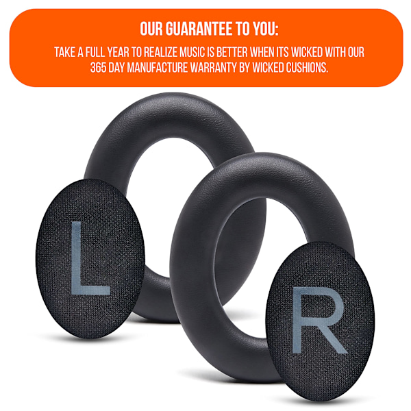 Opgraderede udskiftningspude til Bose 700 Noise Cancelling Headphones (NC700) - Blødere PU-læder (sort) Black