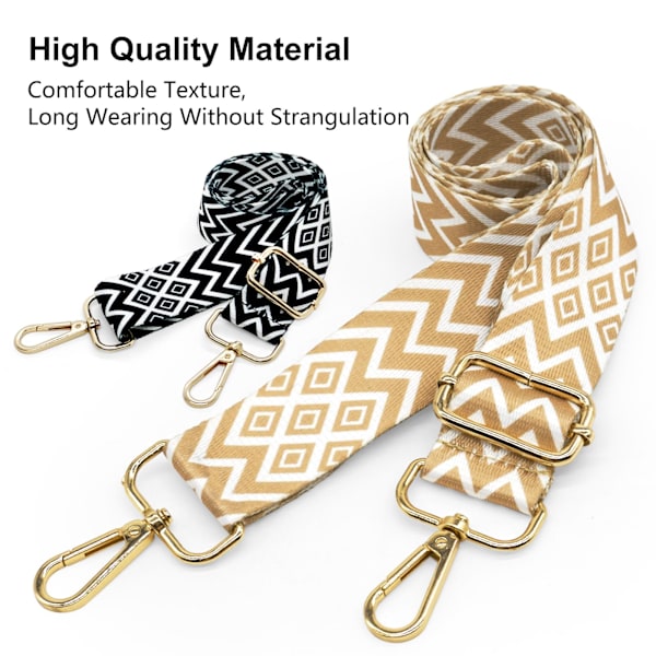 2 st handväskrem, ersättningshandväskremmar, crossbody-väska rem, svart randig axelrem för män kvinnor - justerbar längd 75-145 cm
