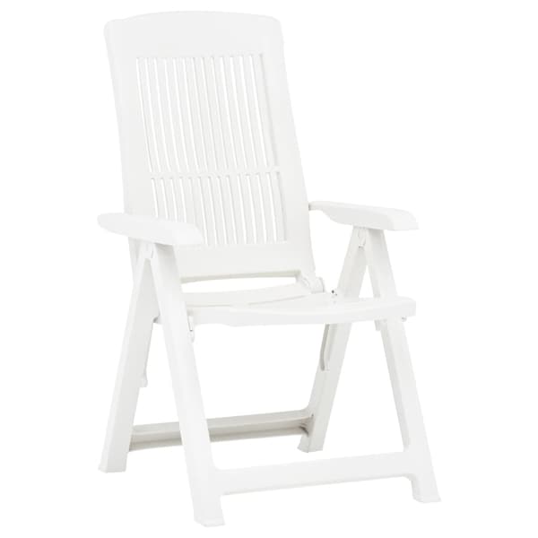 vidaXL Justerbare havestole 2 stk. plast hvid white Vit