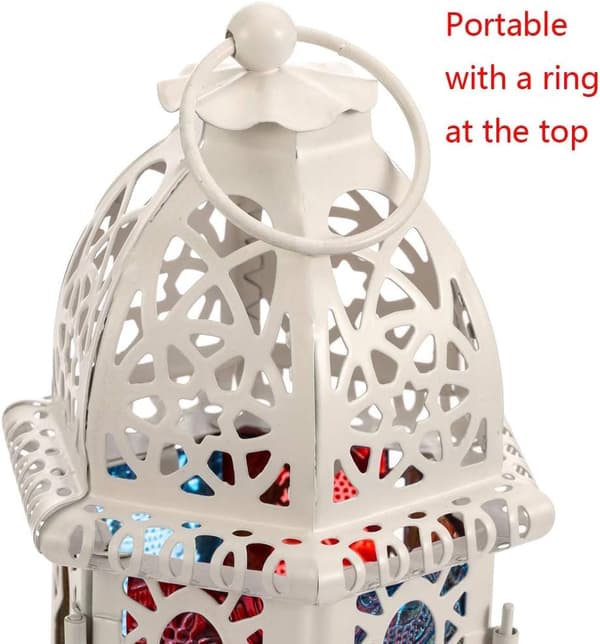 2 stk. Små Lysestaker Glass Hengende Lykter, Hvit White 2pc