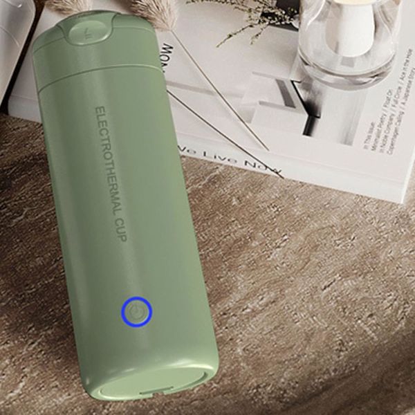 Bärbar elektrisk resekokare, liten värmekopp tekanna, vattenkokare, lämplig för mjölk, kaffe, vatten och te (grön)