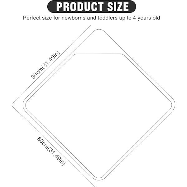 2 stk. 80 x 80 cm babybadehåndklæder med hætte, ultra bløde babyhåndklæder med hætte til nyfødte babyer drenge piger, dyredesign babybadehåndklæde (grå)