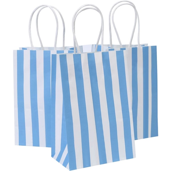 25 stk små gaveposer i sort og hvitt, 16x8x22cm, til Halloween, jul, valentinsdag, morsdag, bryllup - (blå) Blue