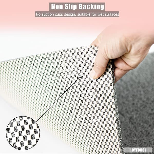 Dusjmatte sklisikker antimugg PVC vaskbar badematte for dusjinnvendig - 60 × 40 cm (grå)