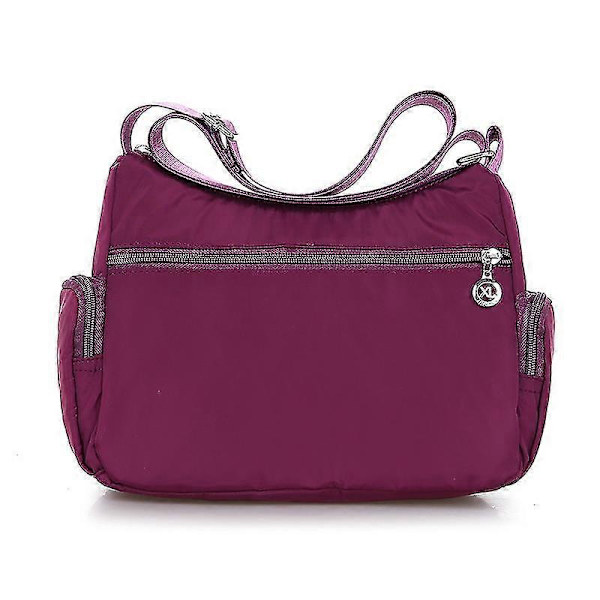 Modeväska i Vattentätt Nylon för Kvinnor, Enkelsidig Axelväska, Crossbody Väska, Handväska, Messenger Väska (Svart) Rose edited