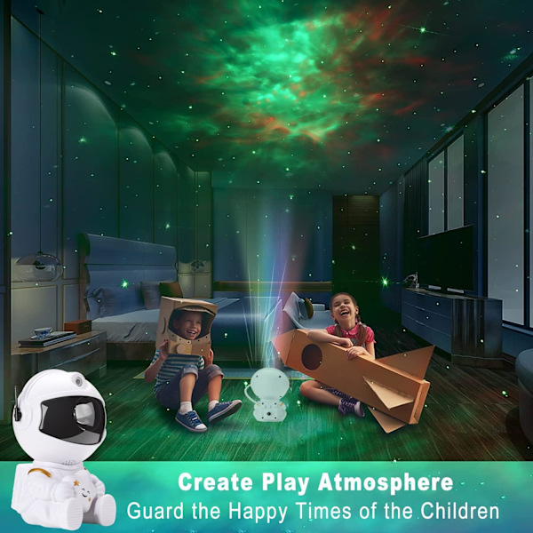 Astronaut Galaxy Stjerneprojektor, Natlys med Nebula til Børneværelse, Knap & Fjernbetjening Dobbelt Kontrol, Loftsprojektor