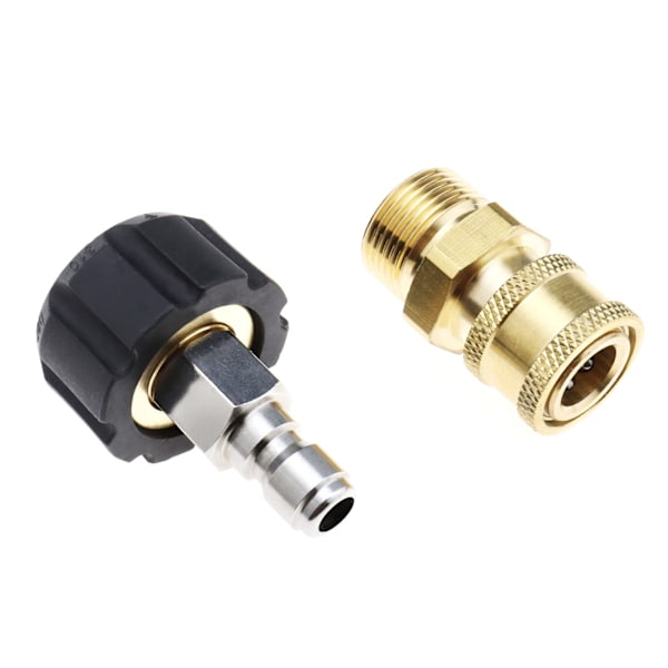 2 kpl painepesurin letkun sovitinta M22 14mm naarasliitin 1/4\" uros pikaliittimeen