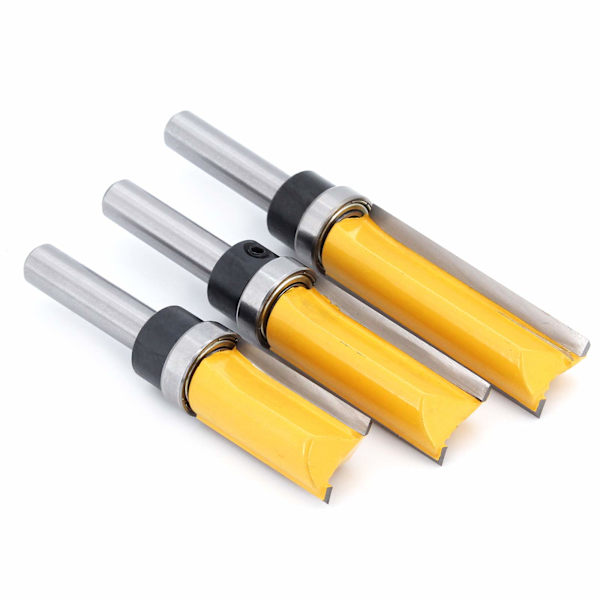 3PCS 8mm skaft flush trimmekutter - Trimmekutter kopikutter med topplager - Trefresemaskiner