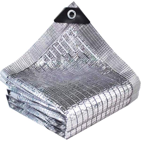 Alumiininen varjostusverkko, varjostusverkko, UV-kestävä varjostuskangas, tuulenpitävä varjopurje, hopea (2x3m) 2mX3m
