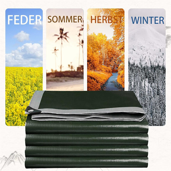 Vanntett presenning, hagepresenning med aluminiumsøyer, vevd presenning beskyttelsespresenning båtpresenning (2m*2.5m) Green 2m*2.5m