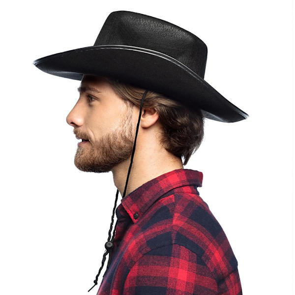 Cowboyhatt för vuxna, huvudbonad för karnevaldräkter, sheriff, rodeoryttare, vilda västern, kostym, karneval, temafest black