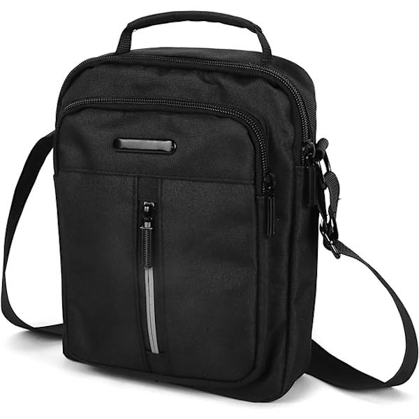 Skuldertasker til mænd, Crossbody-tasker Små kurertasker til mænd, Herretasker Business-tasker Casual-tasker Rejsetelefon-tasker til arbejde Vandreture（Sort） Black