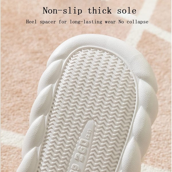 Vinter Mjuk Varm Bootie Fluffy Plysch Slip-On Booty Slipper, Dam Lovely Fleece Booties med Gummisula EU Storlek 37-38 White 38-39
