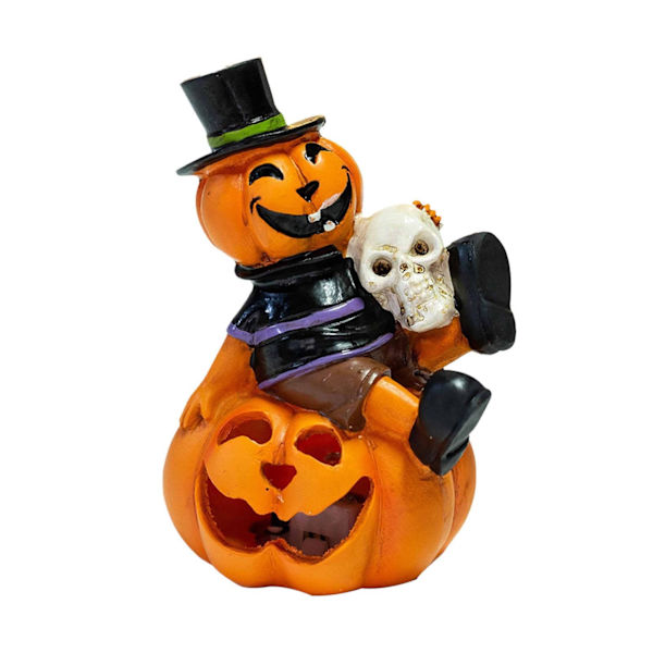 Græskarformet lanterne - Kranie LED græskarstatue lanterne Halloween græskar lanterne LED natlys, græskar telys 2