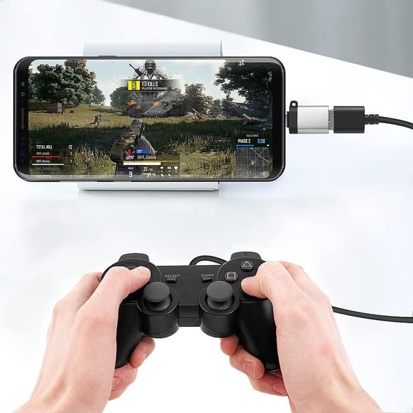 USB C til USB 3.0-adapter (2-pakning), USB C hann til USB 3.0 hunn-adapter kompatibel med telefon, bærbar PC, PC (sølv) Black