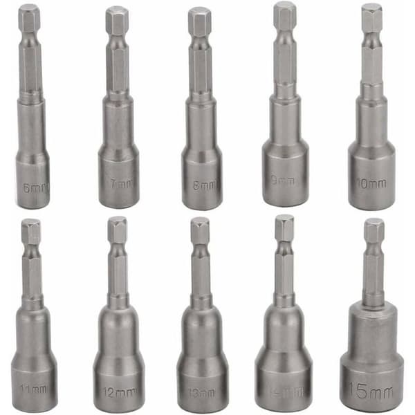 10 st Impact Hylsbits Set Magnetisk Hexagonal 14 Tum Odipie