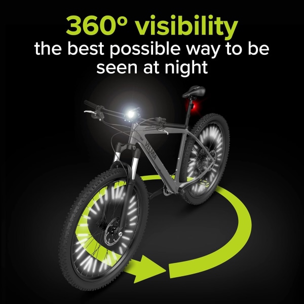 Pyörän heijastimet yöajoon - 360° näkyvyys ja helppo kiinnitys (10 kpl, 80 mm) 80mm