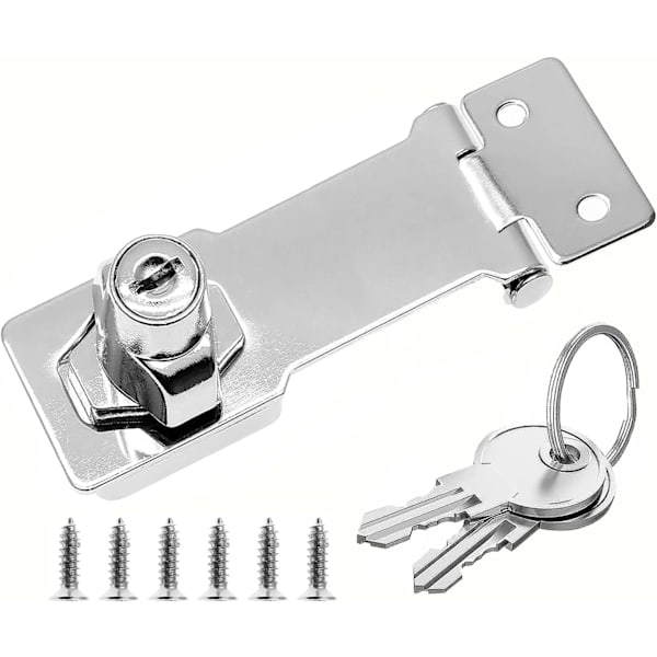 Hasp Hengelås, Skuffeslås, Skapskap Nøkkellås, Hasp Lås, Hengelås Lås (2,5 Tommer) 2.5inch