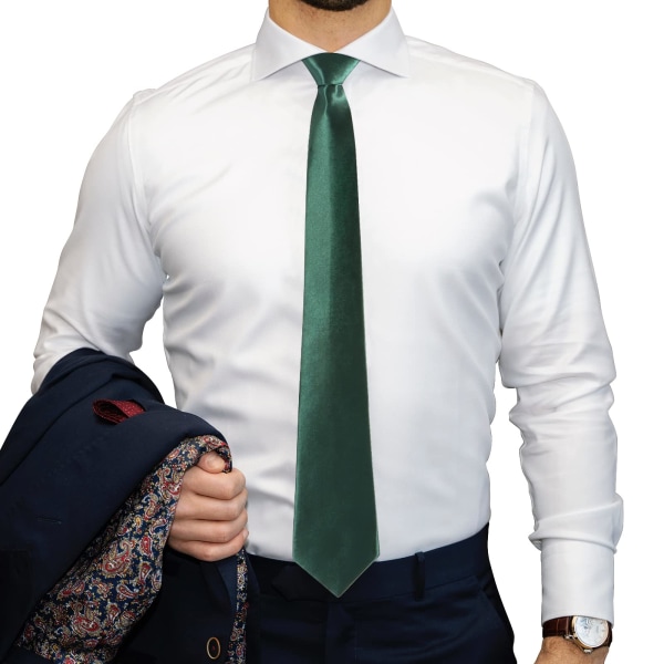 Män Slipsar Enfärgad Neck Tie för män Bröllop Business Formella Slipsar Dark green