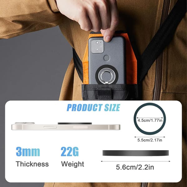 Magnetisk Ringholder, Smarttelefon Ringstativ for iPhone 16/15/14 Pro Max, 12/13 Pro Max Mini